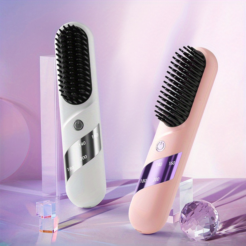 Terbatas Portable Wireless Hair Straightener Comb Cordless Mini Hair Straightener Brush Dryer and St