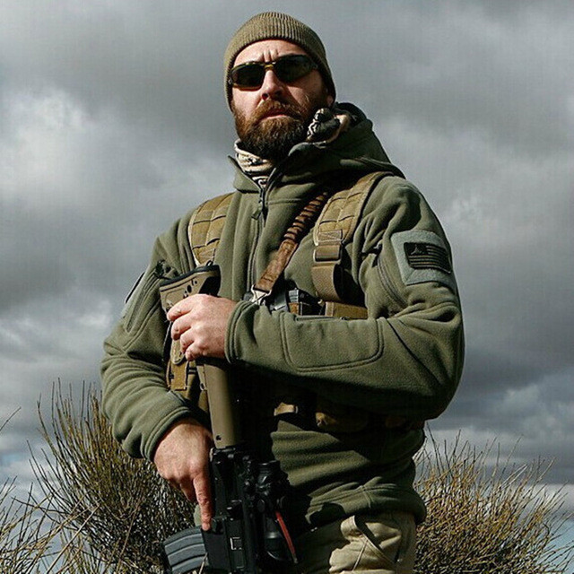 Men US Military Winter Thermal Fleece Tactical Jacket Outdoors Sports Hooded Coat Softshell Hiking