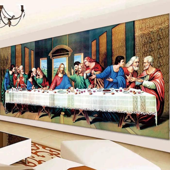 Diamond Painting Full Perjamuan Kudus Yesus 12 Rasul 200 X 90 Cm Paket Diy Kit Vertikal Lukisan
