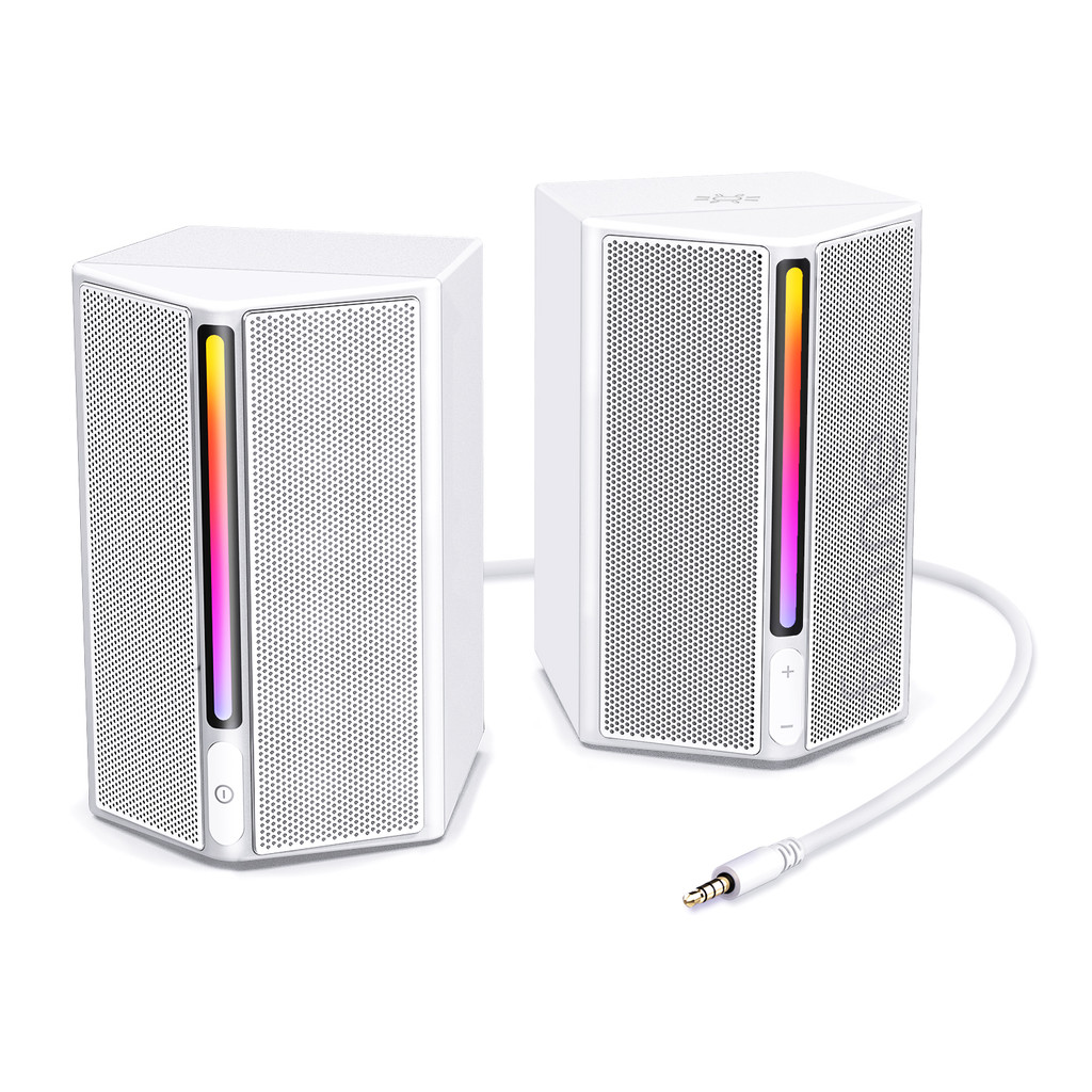 Fifine Rgb Computer Speakers With Stereo Sound For Multiple Devices,Usb Powered Pc Gaming Speakers