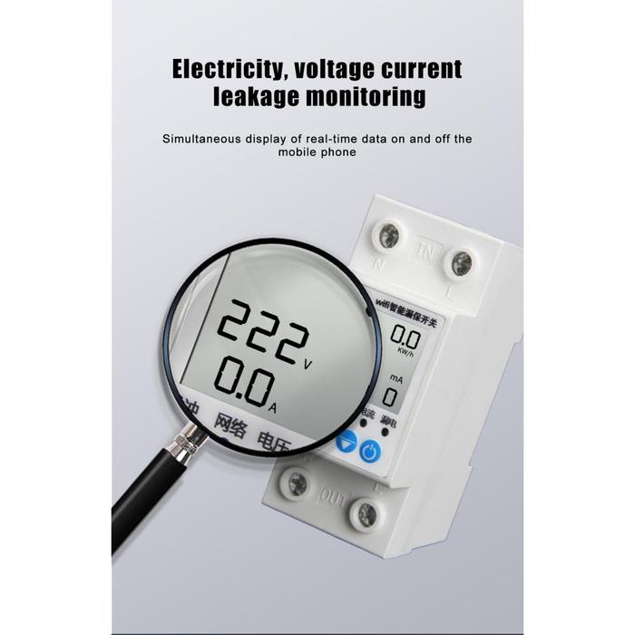 Wifi Energy Meter Monitor Smart Switch Kwh Voltage Current Meter Leakage Protection Power Meter