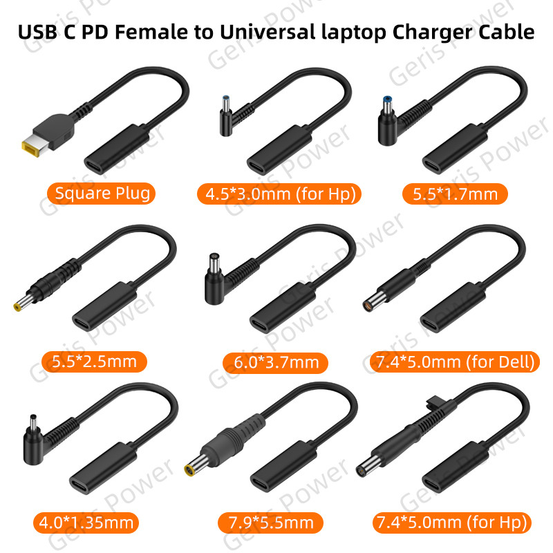 Laptop Dc Power Supply Adapter Connector Cable Cord Usb Type C Pd Female To Unrsal Male Plug