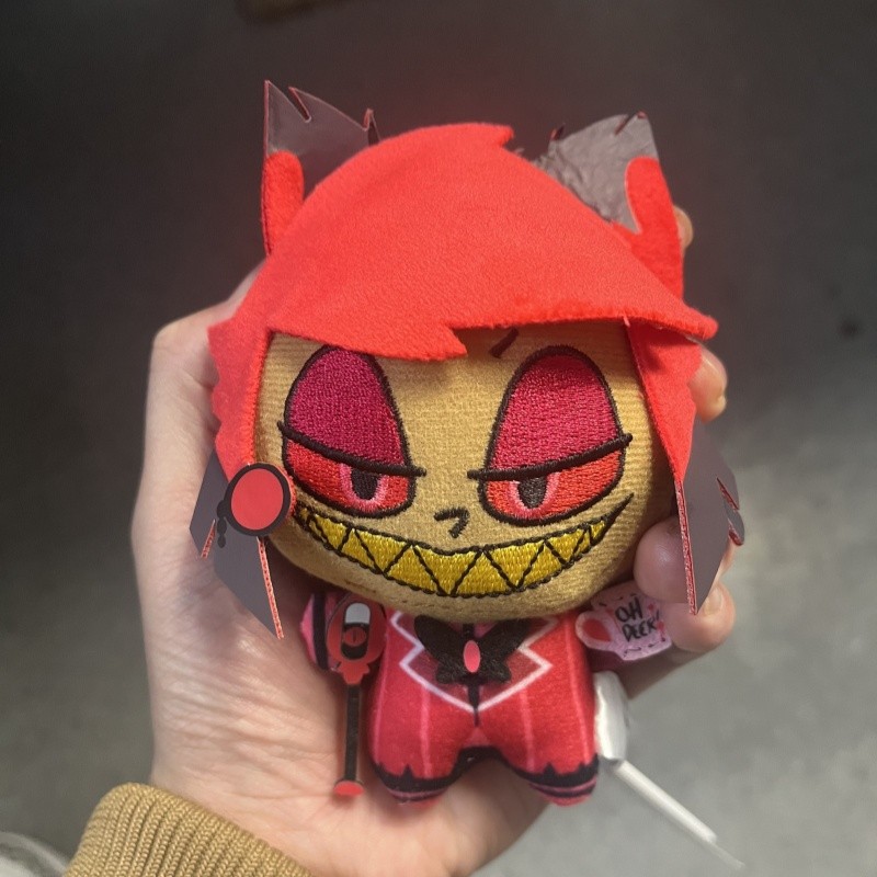 Bandai 11cm Hazbin Hotel Alastor Vaggie Charlie Anime Peripherals Short Plush Stuffed Doll Pendant