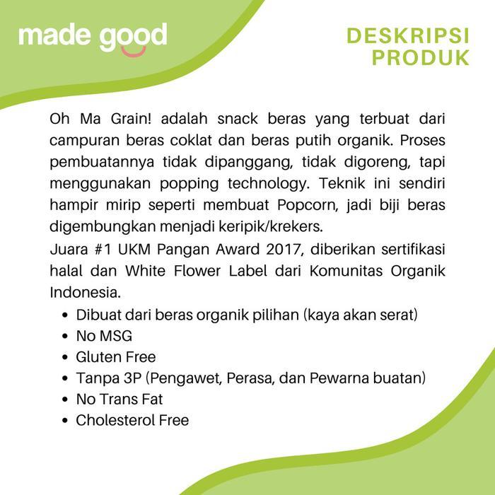 "New" Oh Ma Grain Rice Crackers 50gr - Snack Beras Sehat Halal Organik