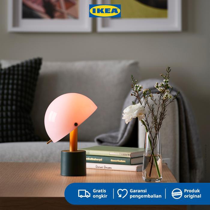 IKEA NODMAST Lampu Portabel LED Dengan Baterai Pink/Abu-Hijau 26cm
