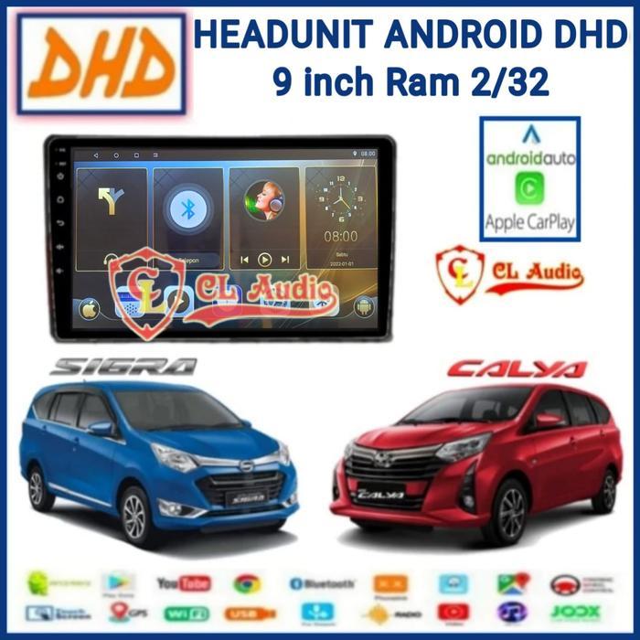 Head Unit Android Dhd 9 Inch Calya /Sigra Soket Pnp