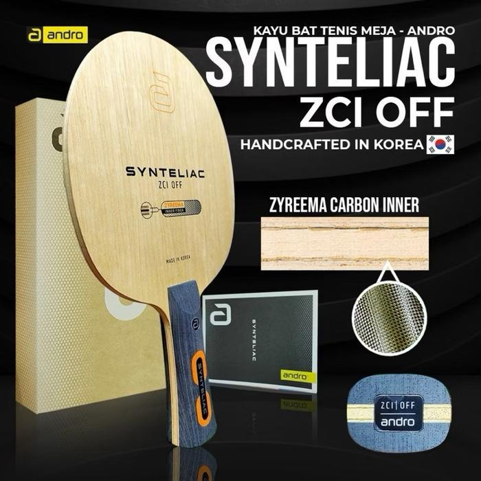Kayu Bet Pingpong Tenis Meja ANDRO SYNTELIAC ZCI OFF ZYREEMA CARBON INNER Original