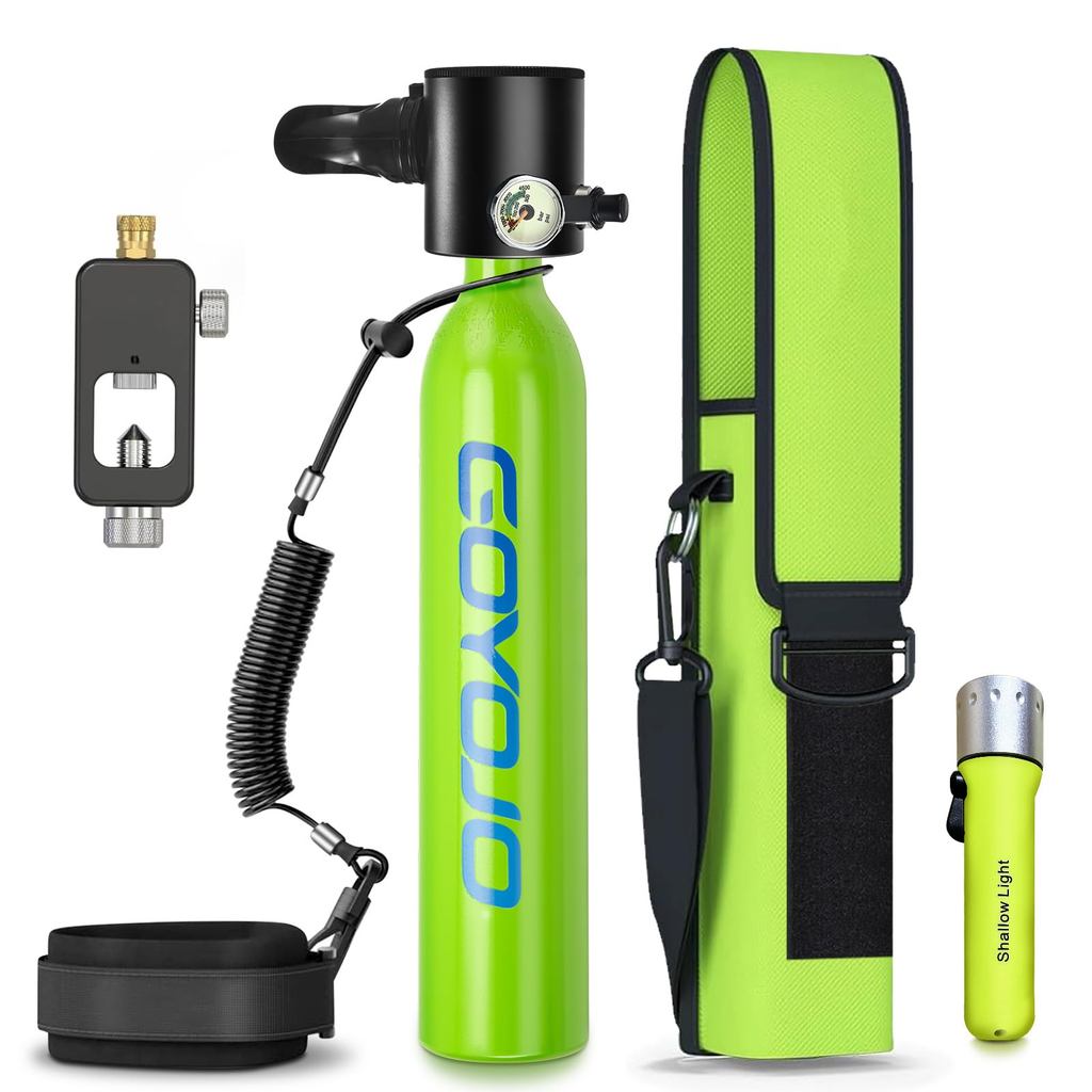 DISKON Mini Scuba Tank, 6-12 Minutes Diving Tank, Portable Lung Tank Kits with 3000 PSI Max Pressure