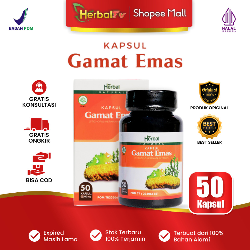 Maag Akut & Kronis, Asam Lambung Naik – Kapsul Gamat Emas Original