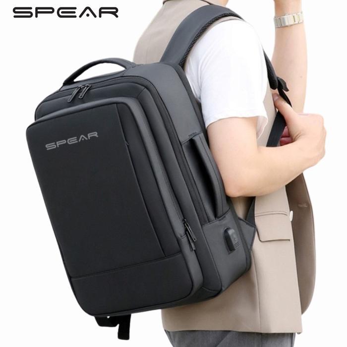 SPEAR Backpack Tas Ransel Laptop Jumbo Expanding Pria Golden Tas Traveling Ransel USB Waterproof