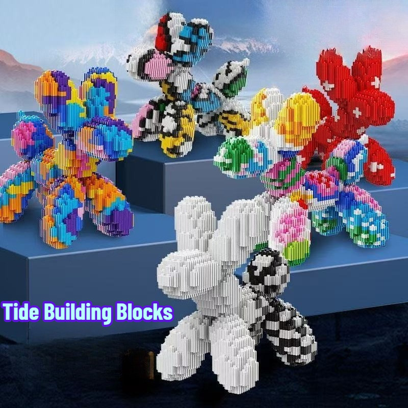 Small Particles Balloon Dog Connection Building Blocks DIY Assembled Colorful Mini Brick Toys