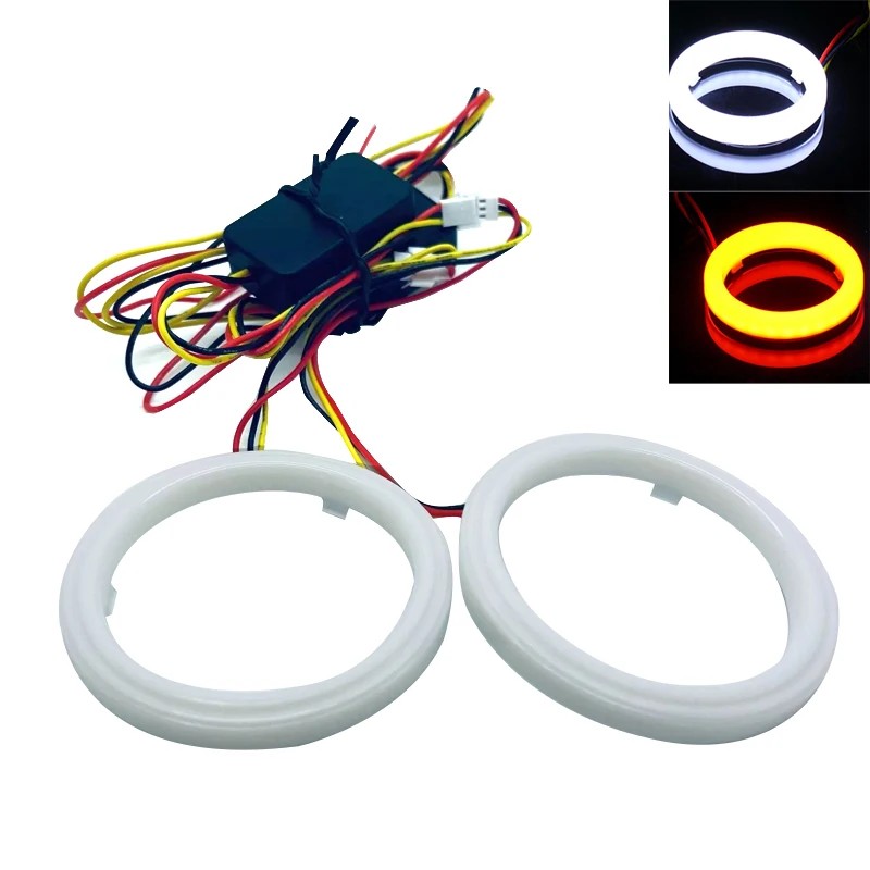 BEST 2 Pcs Car Angel Eyes LED Headlight Fog Lamp Auto  Turn Signal Light DRL Halo Ring 12V 60MM-120M