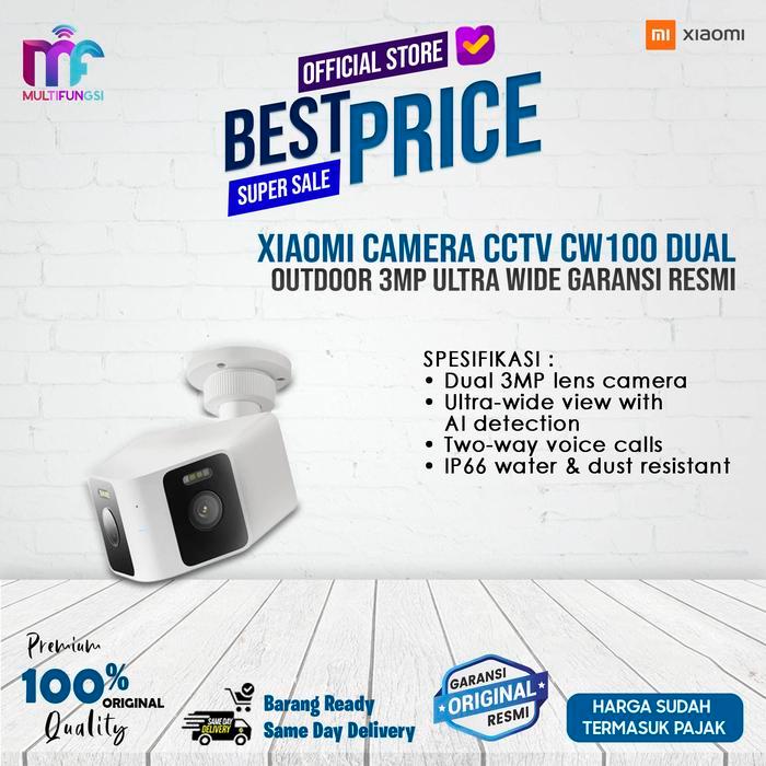 Xiaomi Camera Cctv Cw100 Dual Outdoor 3Mp Ultra Wide Garansi Resmi