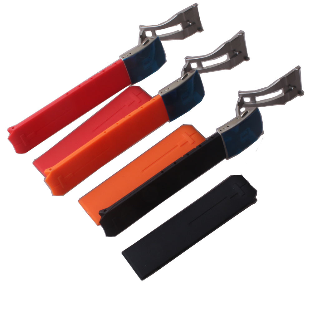 Watchbands For Tissot T-TOUCH T013 20mm Soft Silicone Rubber Watch Bands Black Orange Sport