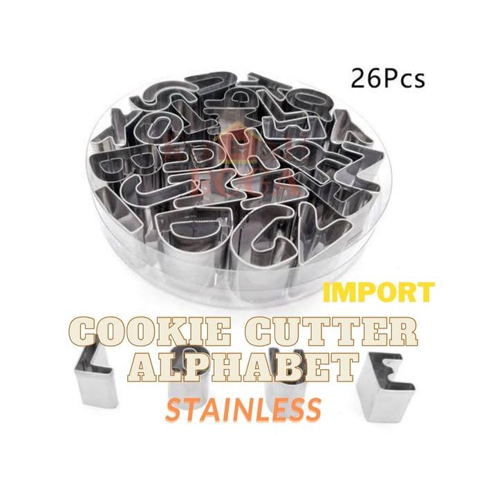 Cetakan Mini Cookie Cutter HURUF ALPHABET Kue Kering Stainless