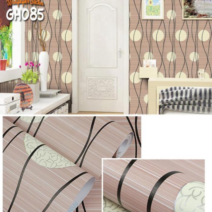 Wallpaper stiker dinding kamar ruang tamu motif lampion coklat