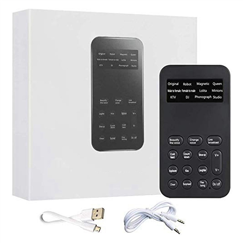 ABUO-Voice Changer Handheld Microphone Voice Changer With Sound Multifunctional Effects Machine For