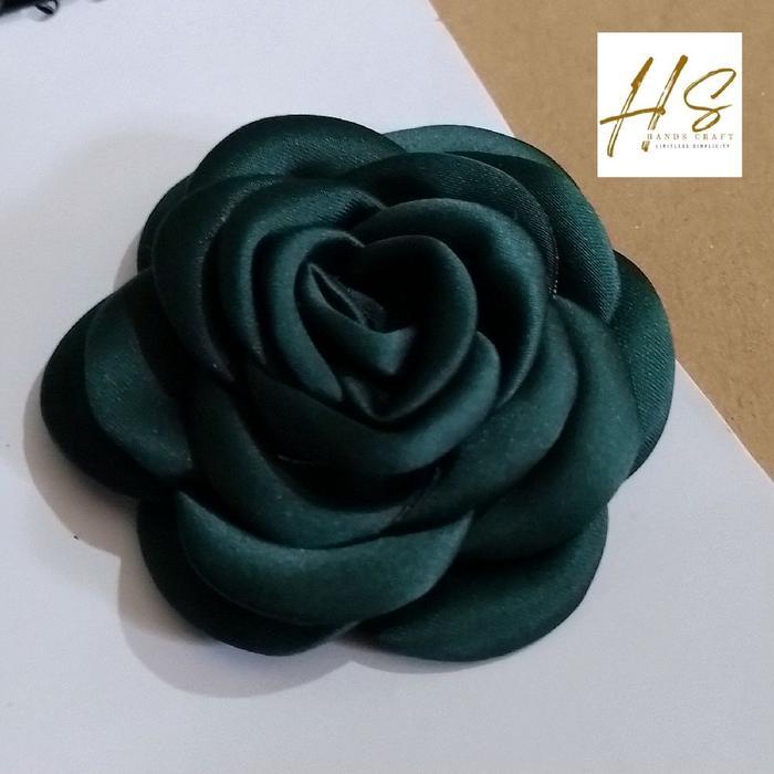 Bros bunga besar mawar satin 10 cm