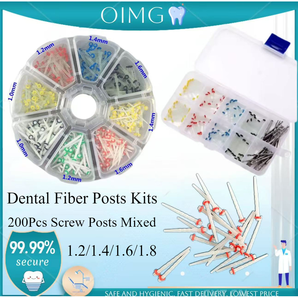 1.2/1.4/1.6/1.8mm Dental Fiber Posts Kit Quartz Glass Fiber Resin Post Dentistry Root Canal Drills