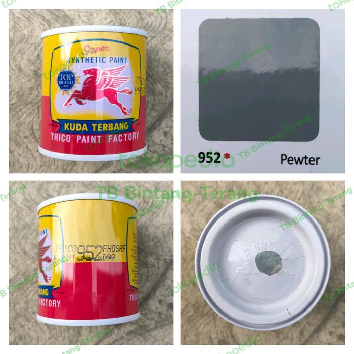 CAT KUDA TERBANG 100 ML PEWTER 952 CAT MINYAK BESI KAYU ABU-ABU