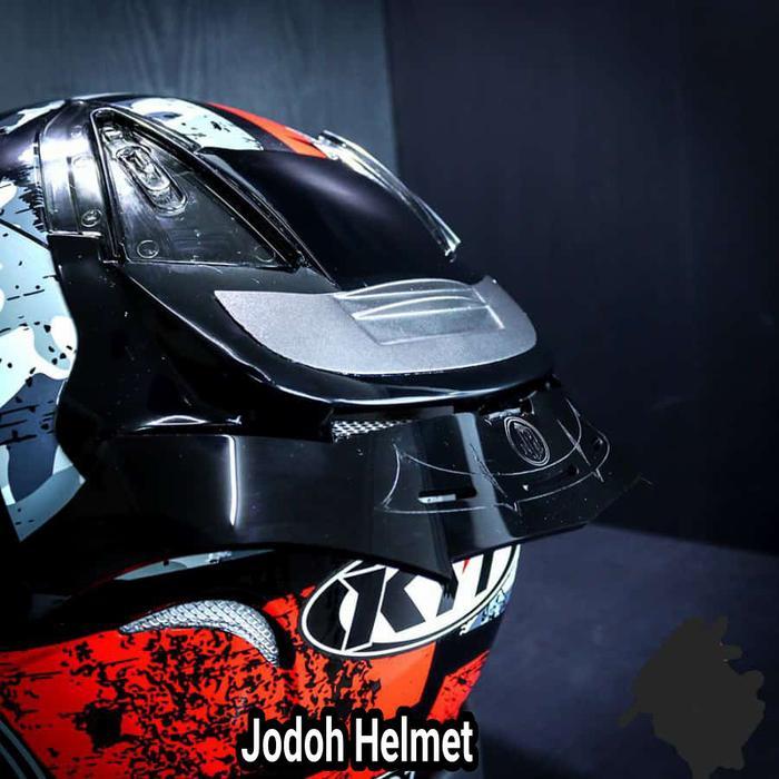 KYT HELM GALAXY SLIDE#5MOTIFBLACK RED+VISOR VENOM+SPOILER DOBEL VISOR
