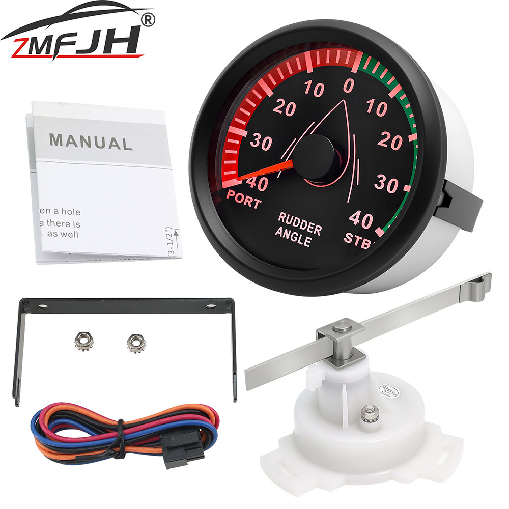 Baru 85mm Rudder Angle Gauge Indicator With Rudder Angle Sensor Rudder Angle Meter With Red Backligh