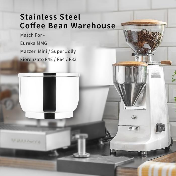 STAINLESS STEEL HOPPER COFFEE GRINDER SINGLE DOSE HOPPER FOR EUREKA MMG/ MAZZER MINI/ SUPER JOLLY/