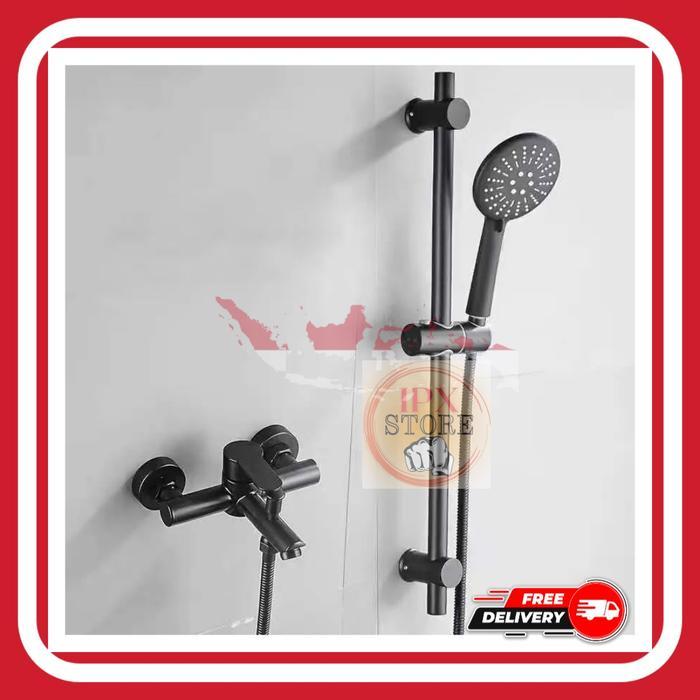 Shower Set + Kran Cabang Gravino Kcb 3332 Hitam Black