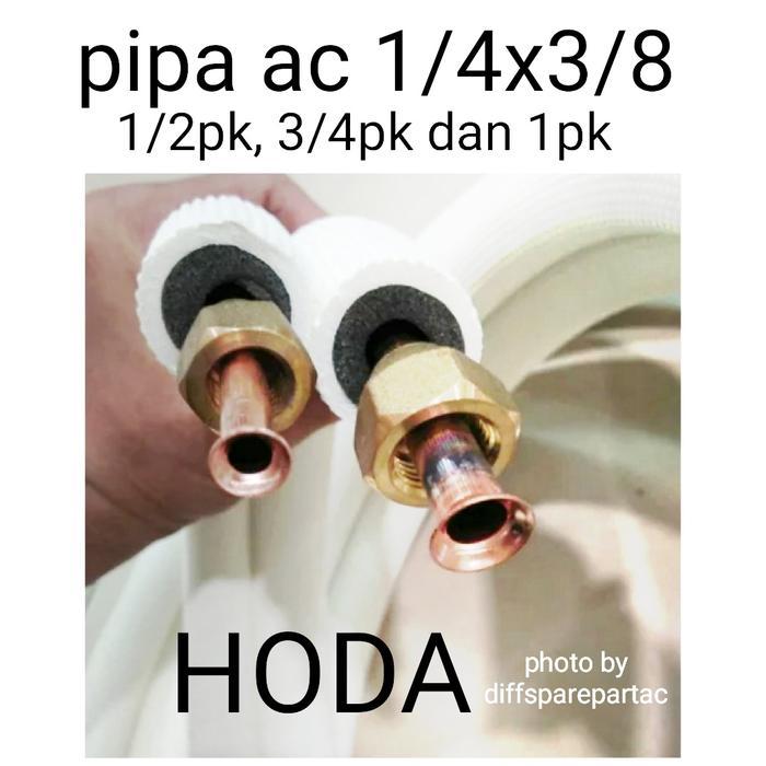 Pipa Ac 1/4 X 3/8 Hoda Panjang 4Mtr Set Flaring