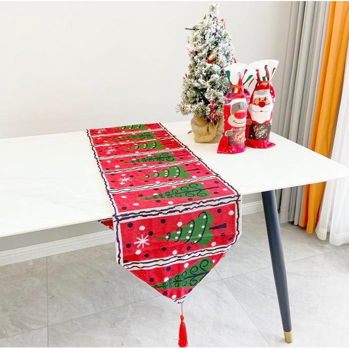 Table Runner Natal (Taplak Meja Natal)-Dekorasi Natal-Taplak Motif Hiasan Kain