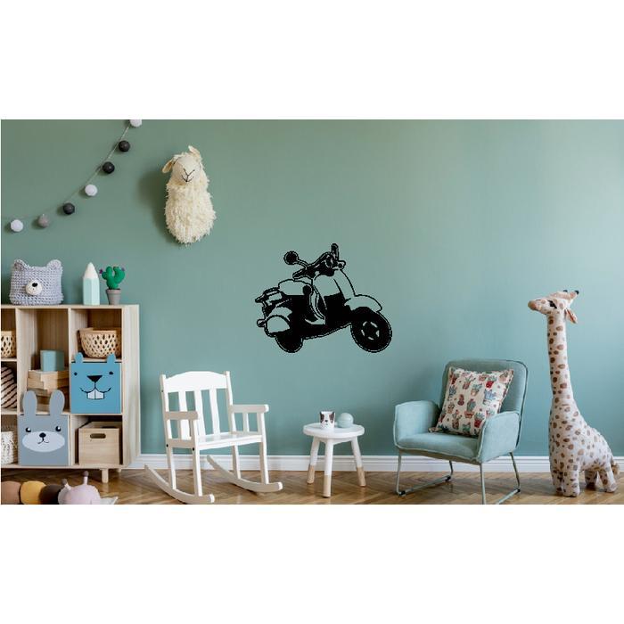 Wallstiker Motor Vespa Tua Vintage Hiasan Stiker Dinding Kamar Decor