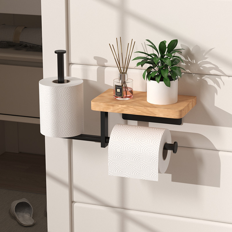 Bathroom toilet paper holder, toilet paper holder, non perforated wall mounted roll paper holder