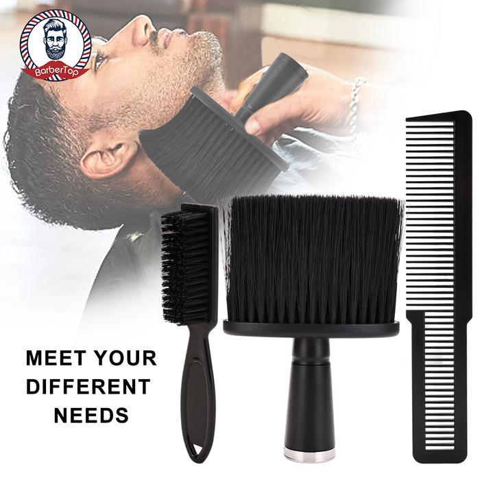 Hair Clipper Brush Comb Set Hair Sweeping Brush Soft Hair Clipper Shoulder Brush Fiber Black Hair