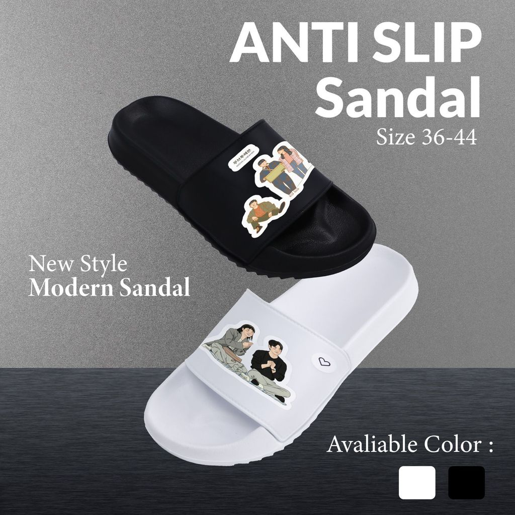 Sandal Wanita Pria Anti Slip Couple, Sandal Cowok Cewek Nyaman Indoor Outdoor, Desain Trendy Kualita