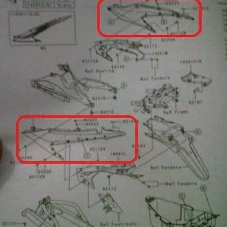 COVER BODY BELAKANG KAWASAKI ATHLETE ORIGINAL KAWASAKI