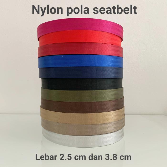 "New" Webbing Nylon 3.8cm Seat Belt (garis) (meter)