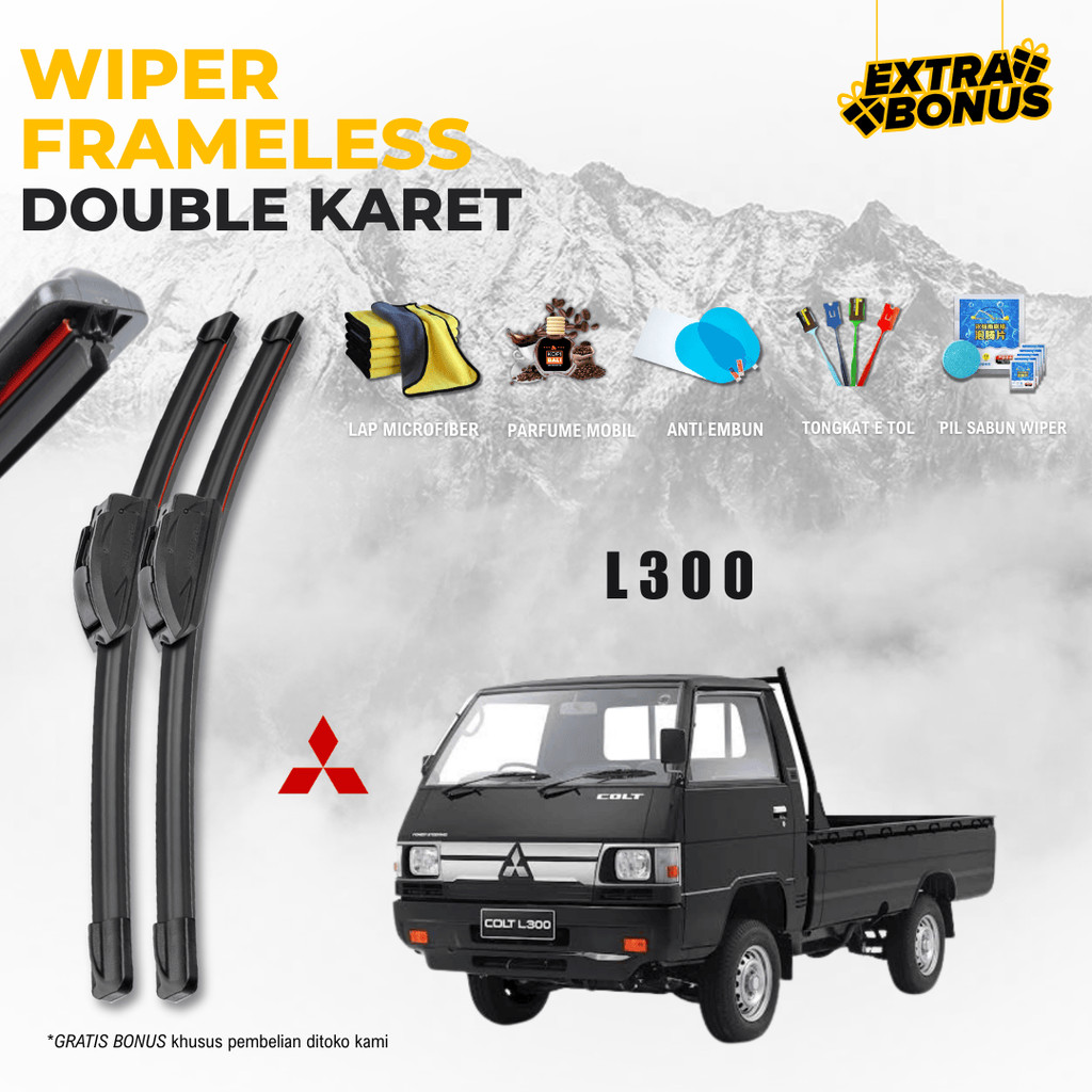 Wiper Mitsubishi L300 Dual Kaca Depan Mobil Free 5 Bonus
