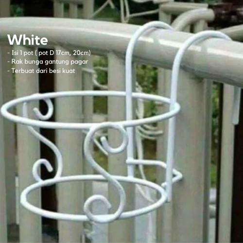 "New" Rak Pot Bunga Gantung Pagar balkon S /Rak Gantungan Besi Pot Pagar