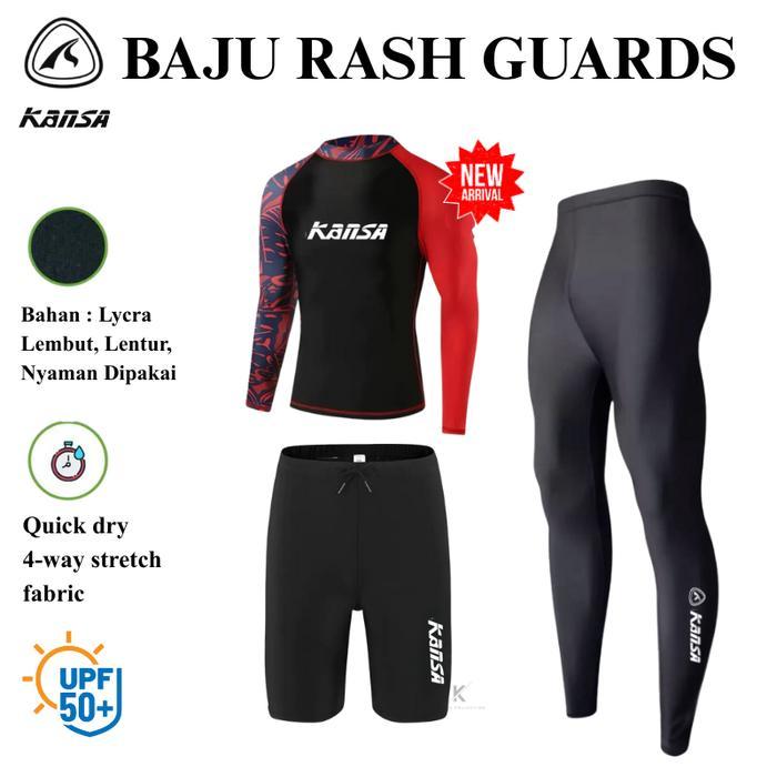 Baju Diving Rashguard Pria Kansa 0.5mm lycra / Celana Renang Snorkeling Diving Pendek / Baselayer