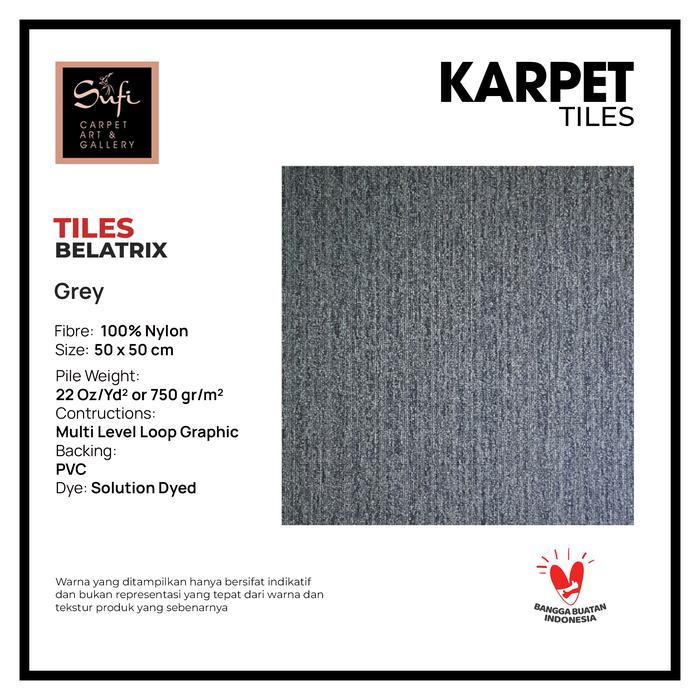 Karpet Lantai / Karpet Kantor / Karpet Hotel Meteran Tebal Premium Tile Planks Belatrix Green 50x50 