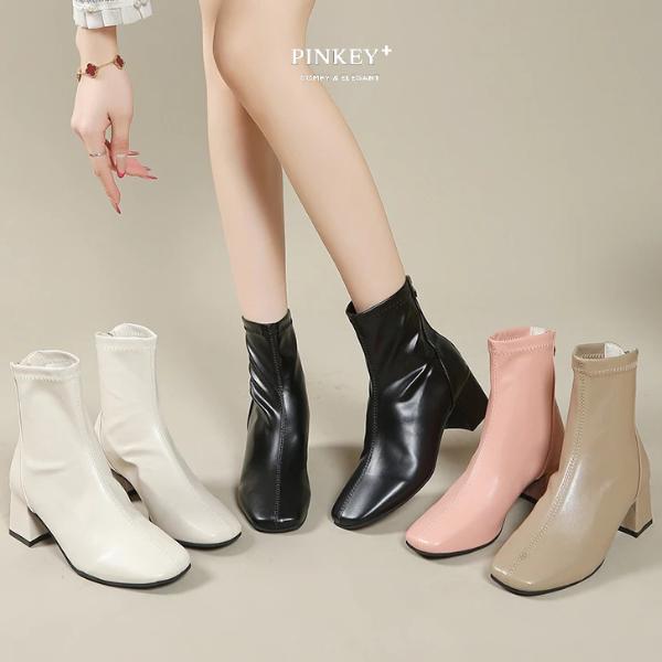 Aerostreet - P026 Sepatu Boots Heels 6 Cm Wanita Terkini Flat Populer Kulit Hitam Beige Khaki Best