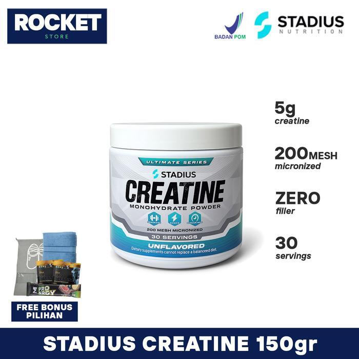 STADIUS NUTRITION CREATINE MONOHYDRATE 150 GRAM - SUPLEMEN FITNESS KREATIN