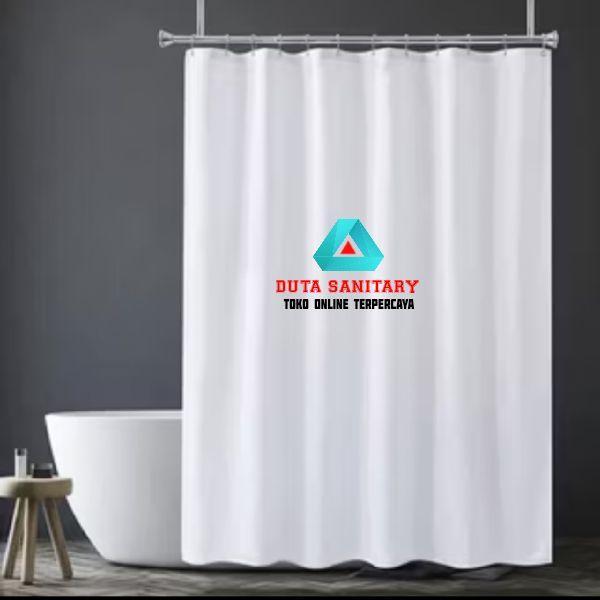 Shower Curtain 180x180 textile/Shower Curtain kain 180cm/ Korden putih