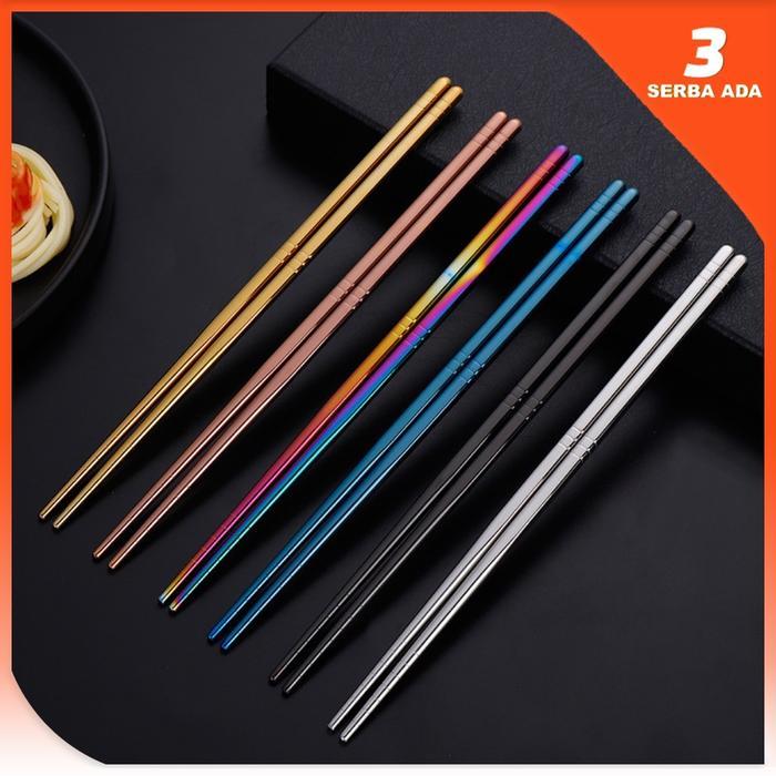 Sumpit Stainless Korea Set / Sumpit Stainless Panjang / Sumpit Stainless Steel / Sumpit Korea