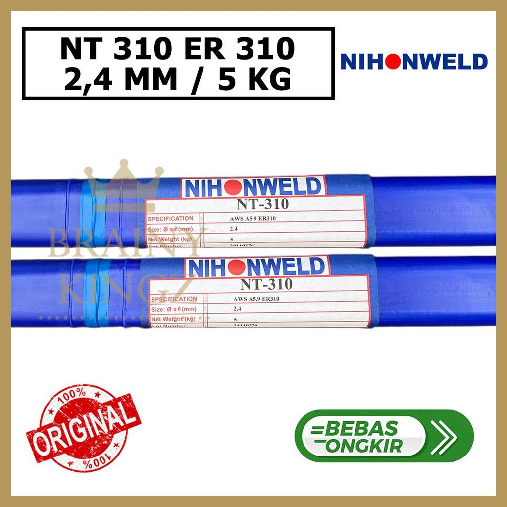 Kawat las TIG Stainless 310 Nihonweld NT-310 AWS ER-310 Filler TIG NIHONWELD NT 310 1.6mm 2.4mm 3.2m