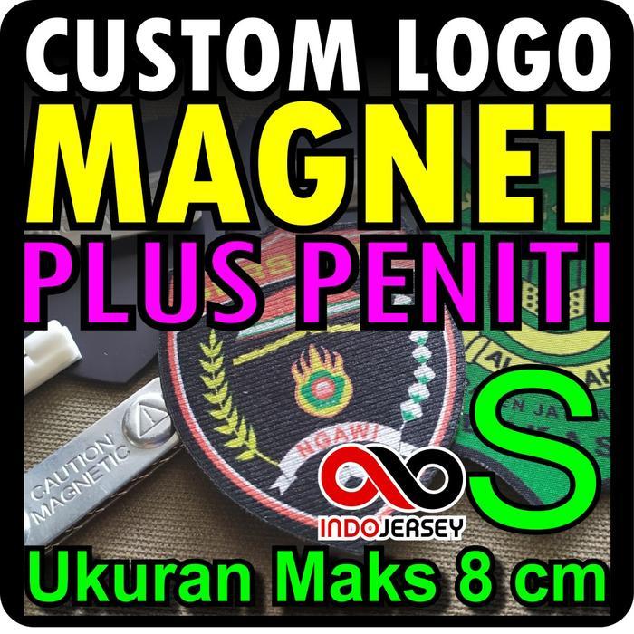 Patch Badge Emblem Custom Logo Semi Woven Flock MAGNET Kulkas (alternatif Woven Bordir) Plus PENITI