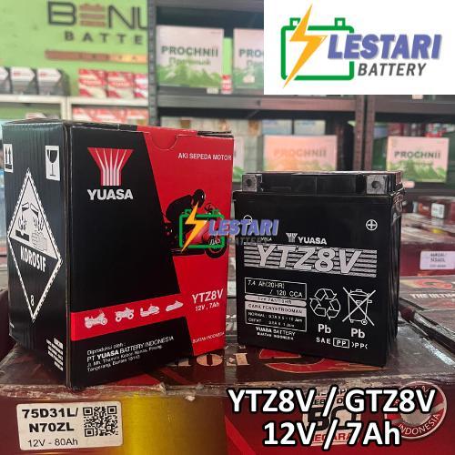 Aki Motor Kering Yuasa Ytz8-V / Ytz8V / Ytz 8V / Gtz8V