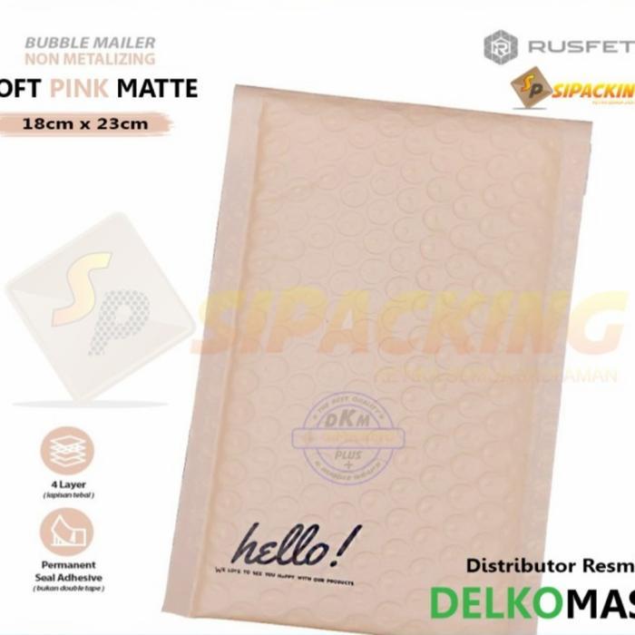 AMPLOP BUBBLE MAILER PINK BUBBLE WRAP ENVELOPE SOFT PINK RUSFET 18X23