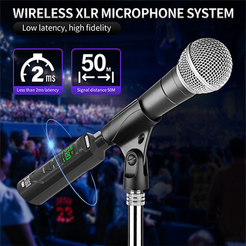 XTUGA SF-1 UHF Professional Microphone Wireless Converter XLR Adapter Rechargeable Battery For