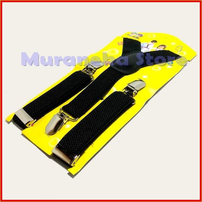 Suspender ANAK Bretel HITAM Baju Polos Tali Kodok Jojon Balita Denim